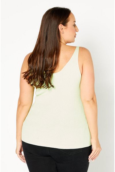 Esprit Women V-Neck Sleeveless  Textured Top, Green