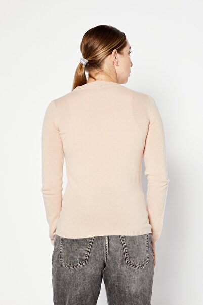 Cavalli Class Women Crew Neck Long Sleeve Brand Logo Sweater, Blush