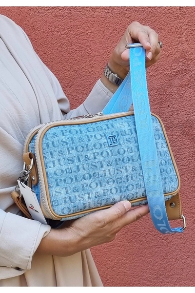 Just Polo حقيبة كتف وحقيبة كروس نسائية من Justpolo باللون الأزرق الداكن مكونة...