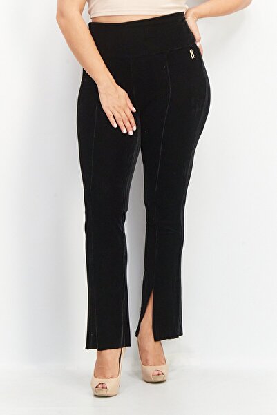 Steve Madden Women Heather Brand Logo Bootcut Pants, Black
