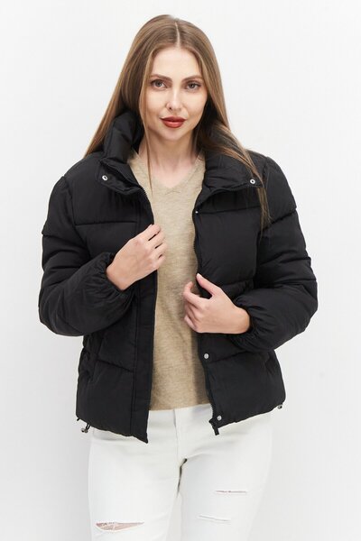 French Connection Women Quilted Puffer Jacket, Black