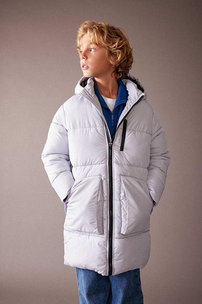 DeFacto Boy - Water Repellent, Reflective Printed, Hooded Fleece Jacket A2729A823Wn