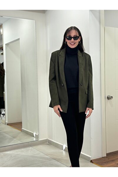 AYHAN KADIN SCUBA SÜET TEK DÜĞMELİ  BLEAZER CEKET