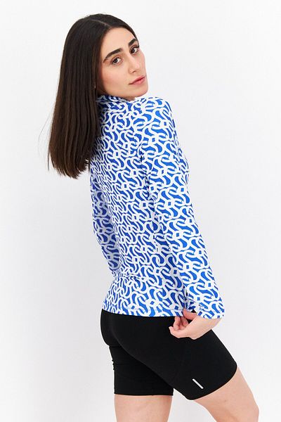 Gottex Women Sportswear Fit Long Sleeve Front Zip Jacket, Blue