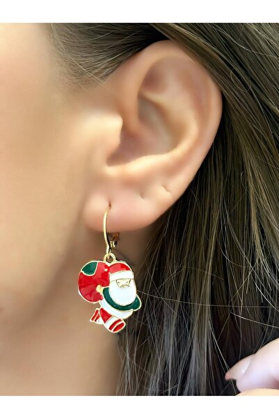 MyladyAccessoriess أقراط متدلية ملونة سانتا كلوز (مطلية بالنحاس)