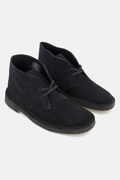 CLARKS Men Wide Lace Up Desert Boot,black
