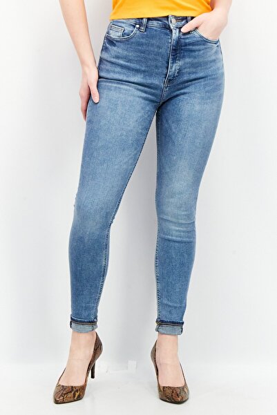 edc Women Skinny Fit Wash Stretchable Denim Jeans, Denim Blue