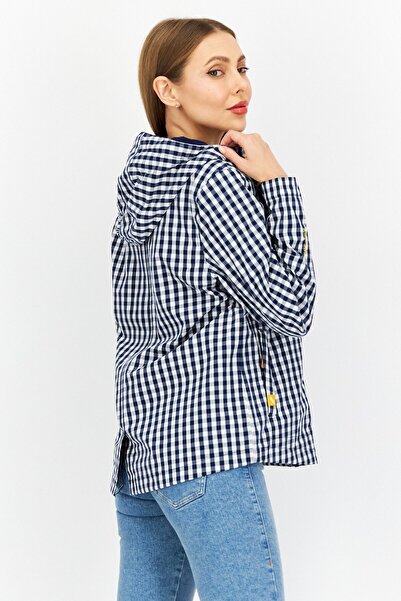 Trespass Women Checkered Windbreaker Jacket, Navy Combo