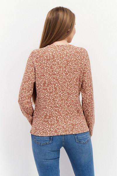 Roxy Women Round Animal Print Sweater, Brown Combo