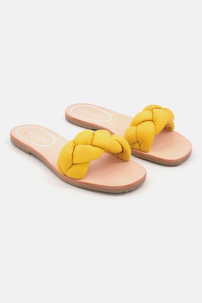 Kenneth Cole Women Braided Slip On Flats, Yellow