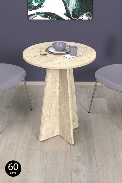 DESENGO Traverten Mutfak Masası,balkon Masası,cafe Masası 60x72