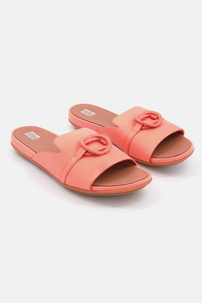 Fitflop Women Slip On Leather Flats, Orange