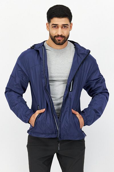 Replay Men Plain Windbreaker Jacket, Blue