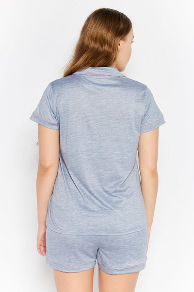 Rae dunn Women 2 Piece Pajama Top And Bottom Set, Grey Heather