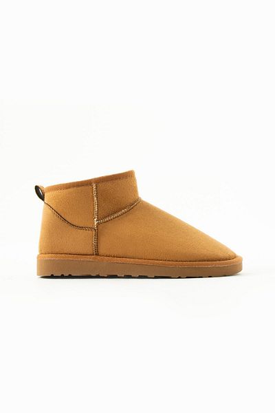 Seniorah Liana Tan Suede Thin Sole Women's Boots with Fur Inside