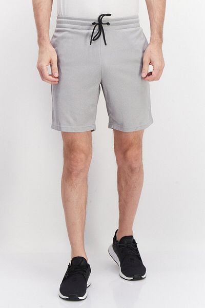 RBX Men Sportswear Fit Brand Logo Training Shorts, Grey