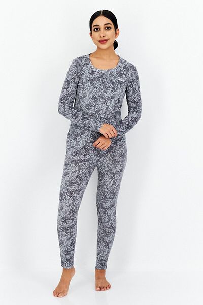 Avalanche Women 2 Pieces Brand Logo Pyjama Set, Grey