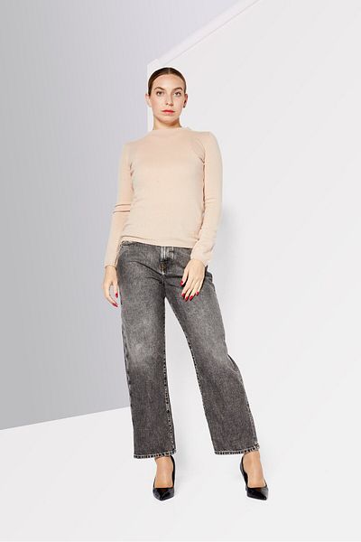 Cavalli Class Women Crew Neck Long Sleeve Brand Logo Sweater, Blush