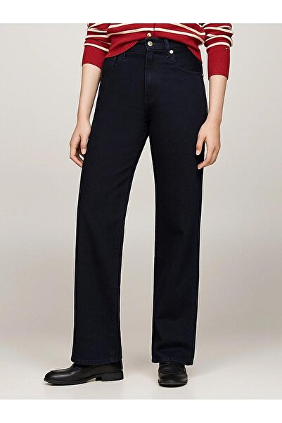 Tommy Hilfiger Yüksek Bel Düz Paça Standart Siyah Kadin Denim Pantolon RELAXED BOOTCUT HW DEB