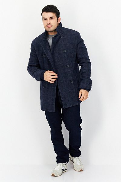 French Connection Men Checkered Trench Coat, Multicolor