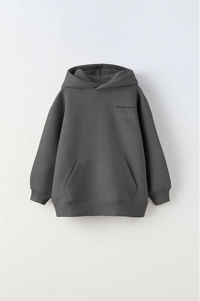 GIA-ART Smoked Hooded Fleece Inside Mountain Printed Unisex Children's Sweatshirt