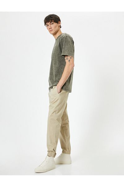 Koton Slim Fit Jogger Trousers - Chino Waist, Lace-up Pocket Detail