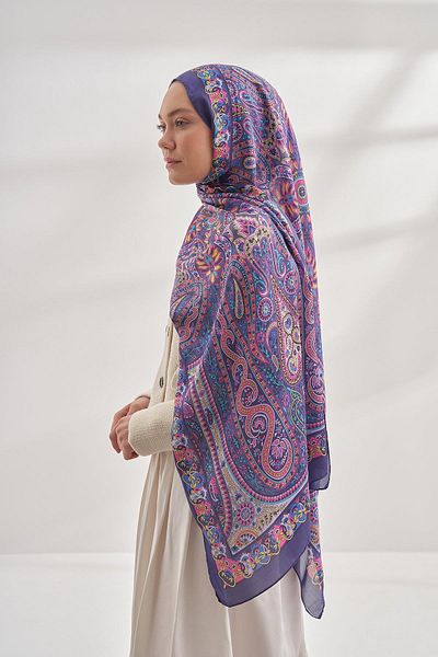 ARMANDA Ethnic Voile Pashmina Pattern Shawl - Plum