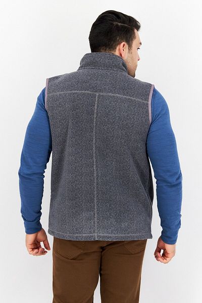 True Grit Men Houndstooth Pattern Vest Jacket, Grey