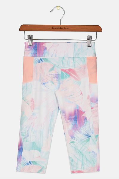 Guess Kids Girl Sportswear Fit Allover Print Pants, Pink Combo