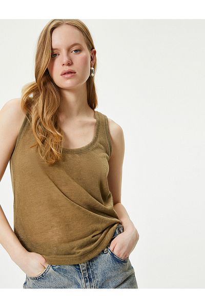 Koton Strappy Athlete U Neck Standardní střih