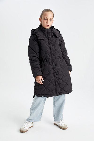 DeFacto Girls - Water Repellent Hood Zip Long Parka C8974A824Au