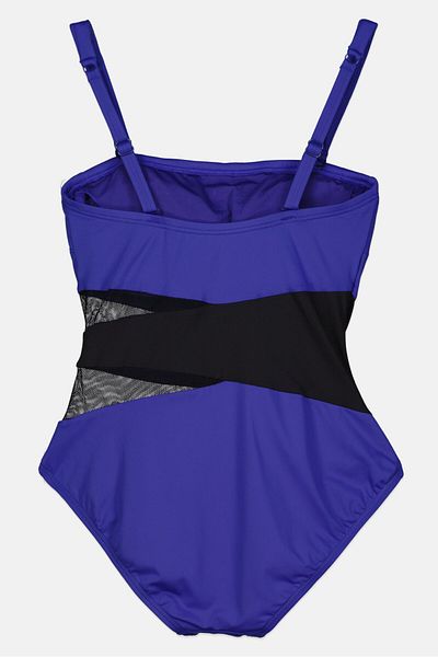 Contours by Coco Reef Women One Piece Padded Two-tone Swimwear, Royal Blue