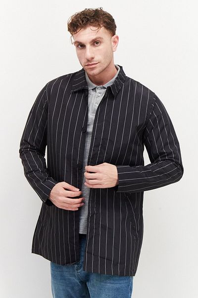 French Connection Men Stripe Jacket Shirt, Black