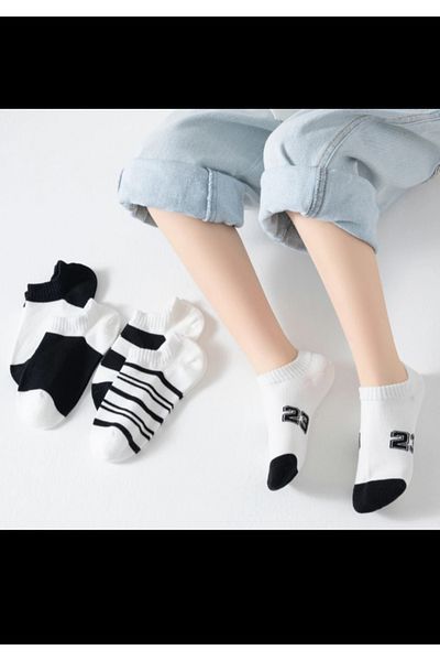 MAB 5 Pairs Unisex Booties Socks