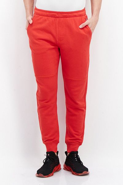 Fourlaps Men Drawstring Plain Sweatpants, Red