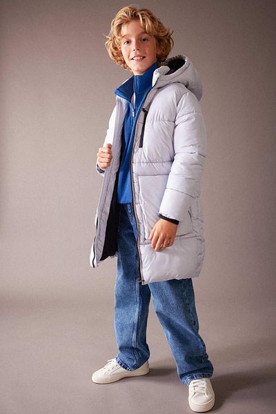 DeFacto Boy - Water Repellent, Reflective Printed, Hooded Fleece Jacket A2729A823Wn