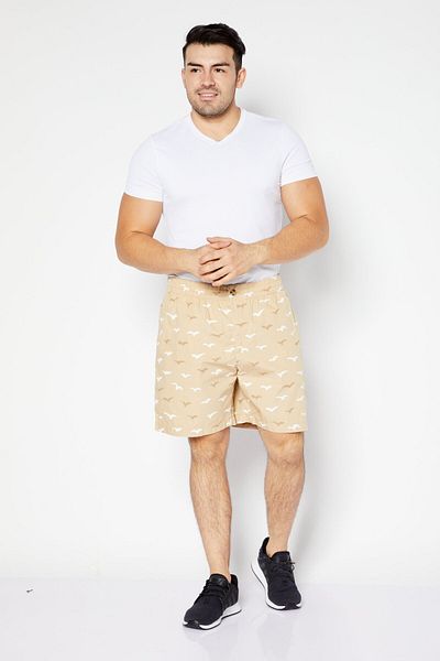 Tommy Hilfiger Men Allover Print Basic Short, Khaki