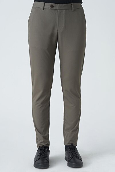 White Stone Bath P1019 بنطال كارلوس صديق للبيئة بقصة ضيقة كاكي