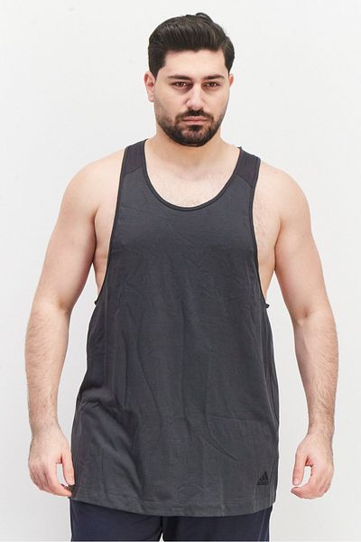 adidas Men Sportswear Fit Sleeveless Training Yoga Tank, Dark Grey
