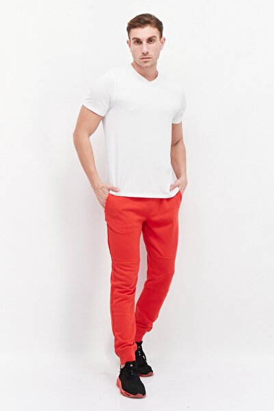 Fourlaps Men Drawstring Plain Sweatpants, Red