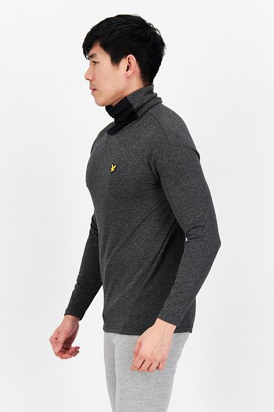 Lyle & Scott Men High Neck Brand Logo Sweaters, Grey