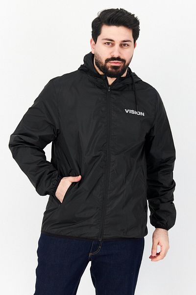Vision Men Brand Long Hooded Jacket, Black