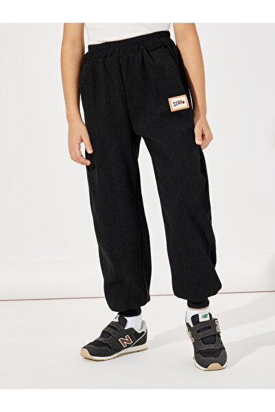 Styli بنطال رياضي من قماش مخملي بتصميم باتش