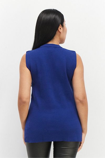Don't Call Me Jennyfer Women Crew Neck Textured Sleeveless Top, Blue