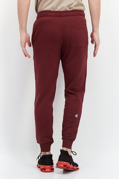Fourlaps Men Drawstring Plain Sweatpants, Burgundy