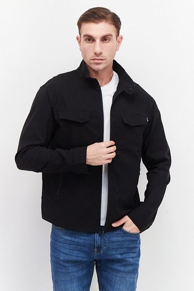 Kenneth Cole Men Plain Bomber Jackets, Black