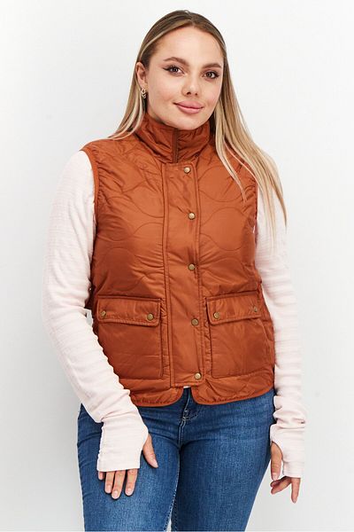 Tchibo Women Sleeveless Quilted Vests, Rust