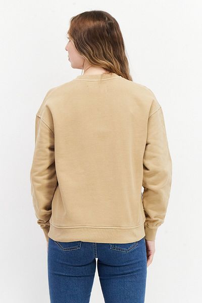 Replay Women Crew Neck Long Sleeve Graphic Sweatshirt, Khaki