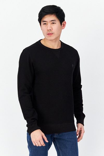 French Connection Men Round Neck Long Sleeve Brand Logo Sweatshirt, Black
