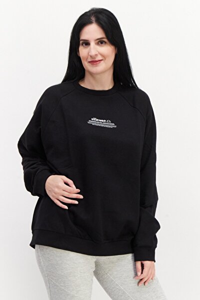 Ellesse سويت شيرت رياضي نسائي بأكمام طويلة للتدريب، أسود